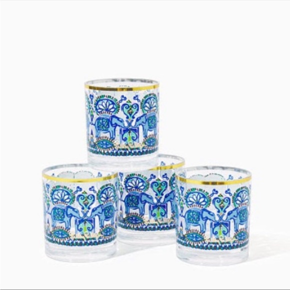 Lilly Pulitzer Blue Grotto Fan Favorite Engineered GWP Set Of 4 Cups - Picture 2 of 16